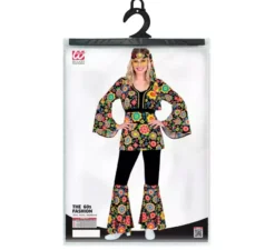 Costume hippie anni '60 con fiori e mandala per donna