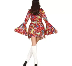 Costume hippie con abito corto per donna