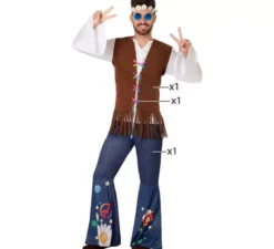 Costume hippie con gilet da uomo