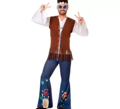 Costume hippie con gilet da uomo