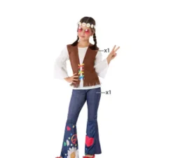 Costume hippie con gilet per bambina