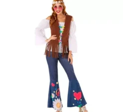 Costume hippie con gilet per donna