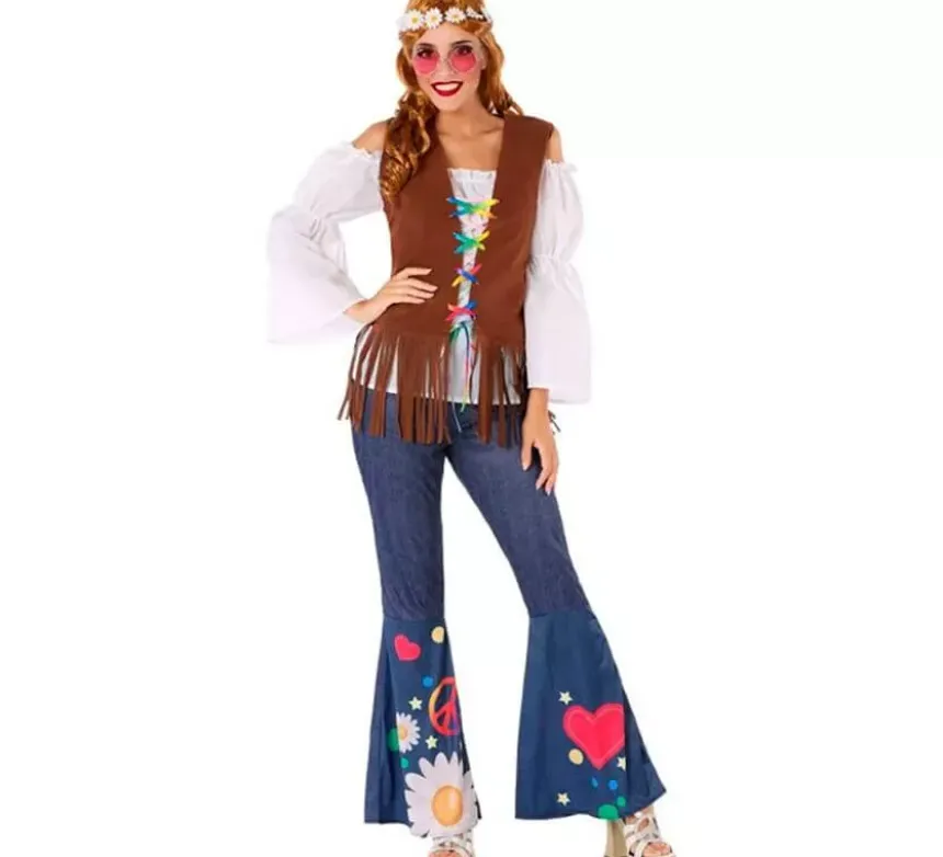Costume hippie con gilet per donna