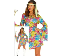 Costume hippie flower power per una donna
