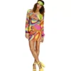 Costume hippie flower power per una donna