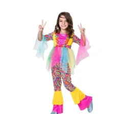 Costume Hippie rosa per bambina