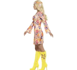 Costume hippy a fiori multicolore per una donna
