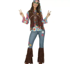 Costume Hippy con gilet per donna