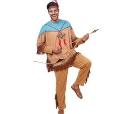 Costume indiano Apache con copricapo per uomo