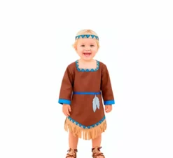 Costume indiano marrone con frange per bambino