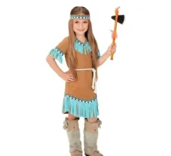 Costume indiano marrone e turchese per bambine