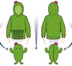 Costume in felpa di peluche Carmen Cactus per bambini