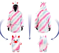 Costume in felpa di peluche da unicorno Uri per bambini