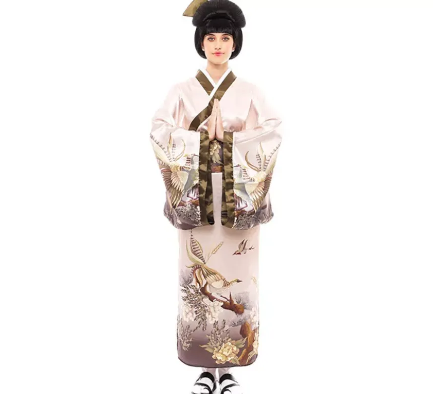 Costume Kimono giapponese tradizionale color pastello per donna