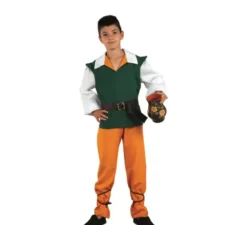 Costume medievale verde e arancione per bambino