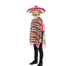 Costume messicano poncho multicolore per bambino