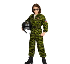 Costume mimetico da pilota di jet da combattimento per bambini e adolescenti