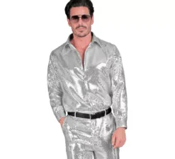 Costume moda argento o camicia con paillettes per uomo