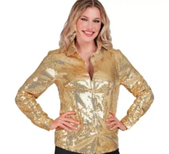 Costume moda oro o camicia con paillettes per donna