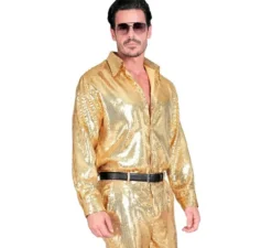 Costume moda oro o camicia con paillettes per uomo