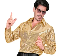 Costume moda oro o camicia con paillettes per uomo
