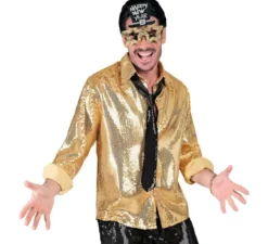 Costume moda oro o camicia con paillettes per uomo