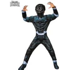 Costume muscoloso da Pantera Nera con maschera deluxe per bambini