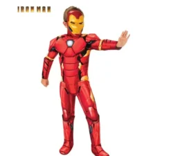 Costume muscoloso di Iron Man con maschera deluxe per bambino