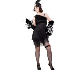 Costume nero di charleston per donna