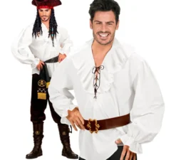Costume o camicia da pirata bianco per uomo