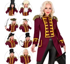 Costume o giacca da parata bordeaux da donna