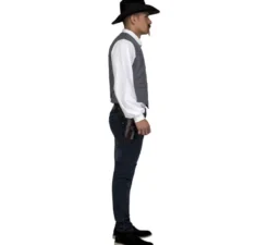 Costume o gilet da cowboy grigio per uomo