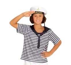 Costume o kit da marinaio a righe classico per bambini: maglietta e berretto