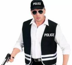 Costume o kit da poliziotto per adulti: gilet e berretto
