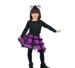 Costume o kit per capelli con tutù viola e fascia da ragno per ragazza