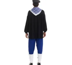 Costume Olentzero nero e blu con sciarpa per uomo