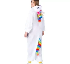 Costume o Pigiama da Unicorno Bianco con cappuccio per adulto