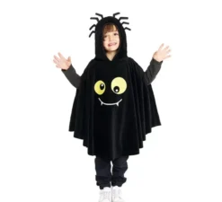 Costume o poncho da Ragno Nero con cappuccio per neonati e bambini