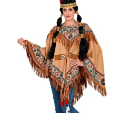 Costume o poncho indiano nativo con stampa per adulti