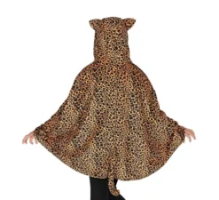 Costume o Poncho Leopardo con Cappuccio per bambini