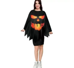 Costume o Poncho Zucca nera scura adulto 75 cm
