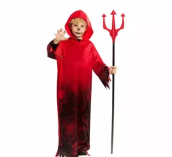 Costume o tunica rossa degli inferi per ragazzi