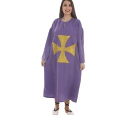 Costume o tunica viola con croce per donna