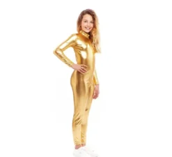 Costume o tuta color oro metallizzato per ragazza