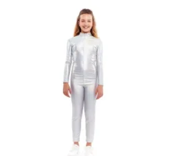 Costume o tuta metallica olografica per ragazze