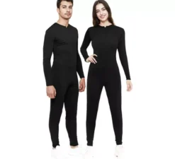 Costume o tuta nera con chiusura frontale per adulto