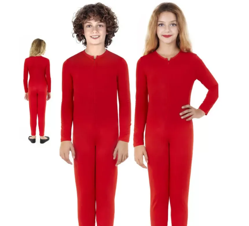 Costume o tuta rossa a maniche lunghe per bambini