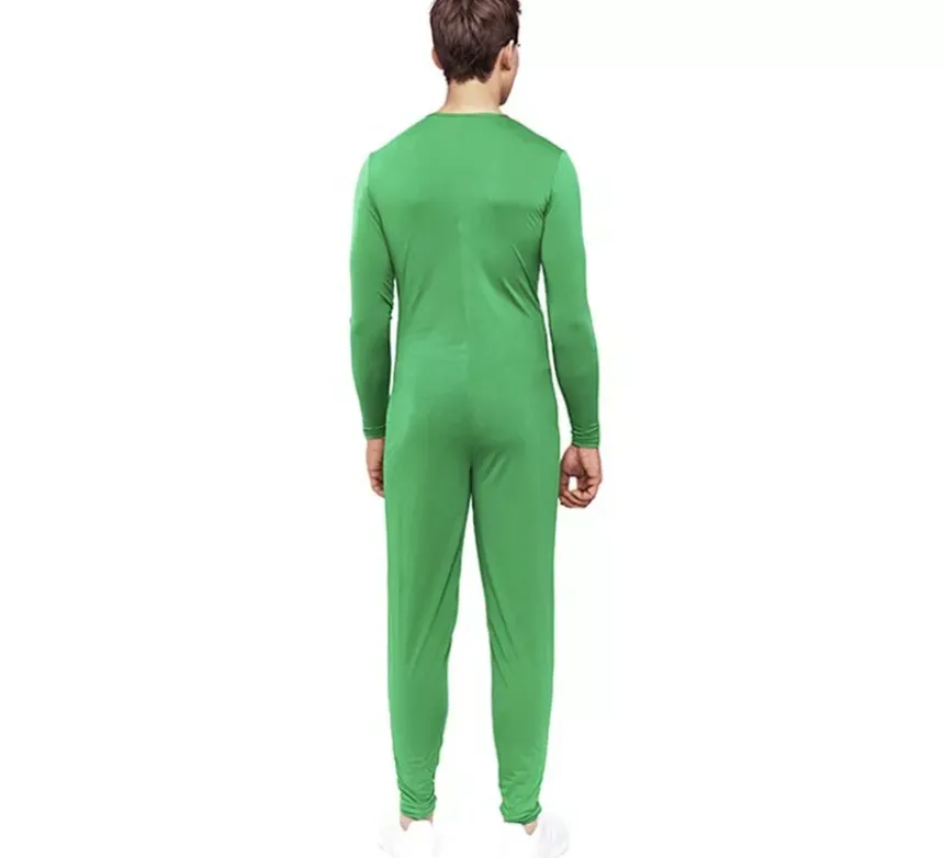 Costume o tuta verde con chiusura frontale per adulto