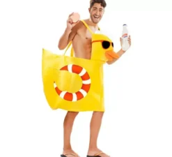 Costume paperella del bagno gialla per adulti