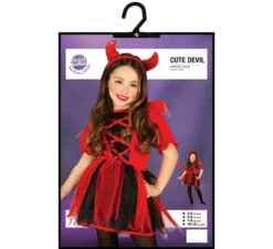 Costume per bambine diavoletta rossa e nera
